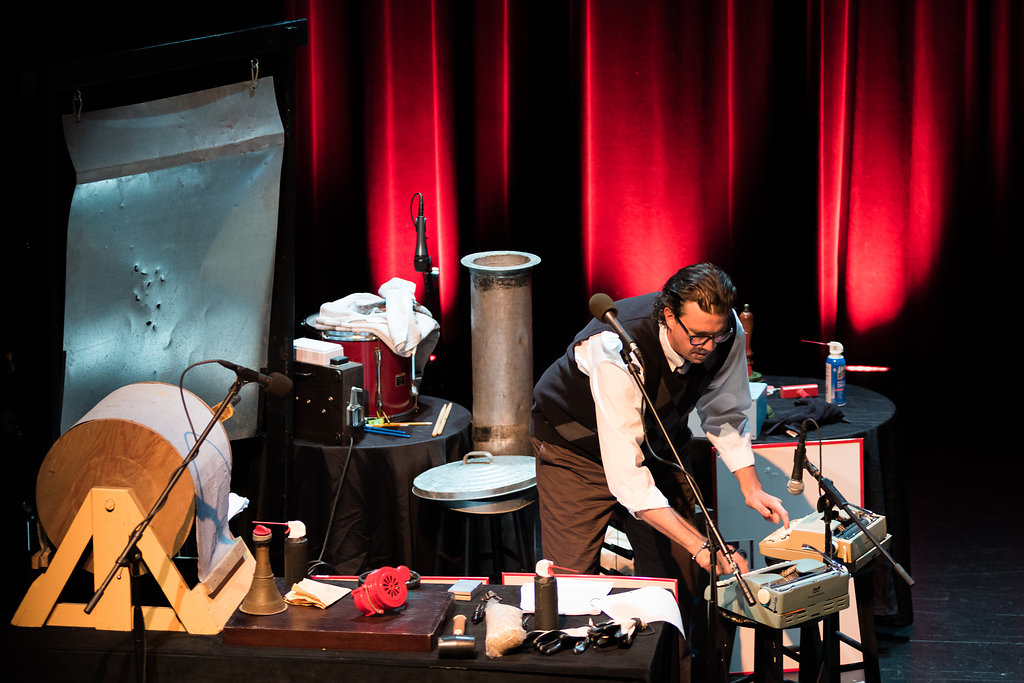 Radio theater sound effects Photo by Carl Dawson
