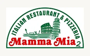 Mamma Mia Pizzeria 2 logo card.