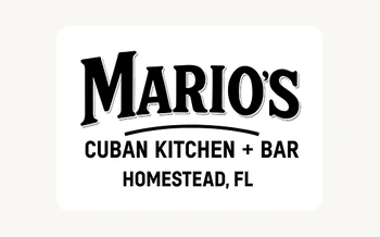Mario's Cuban Kitchen + Bar logo card.