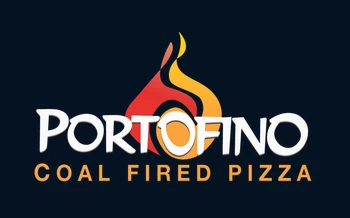 Portofino Coal Fired Pizza logo card.